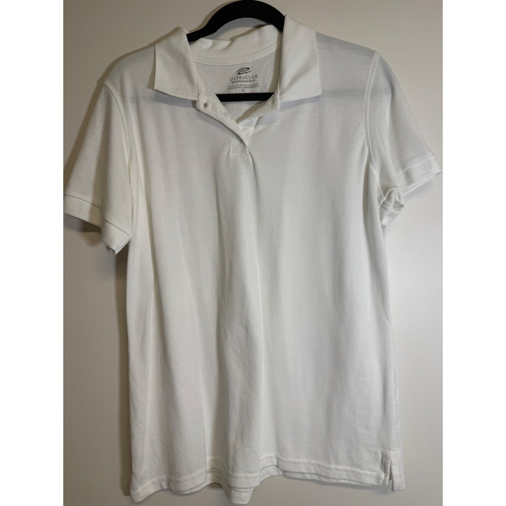 Ultra Club women's white short sleeve shirt‎ size XL